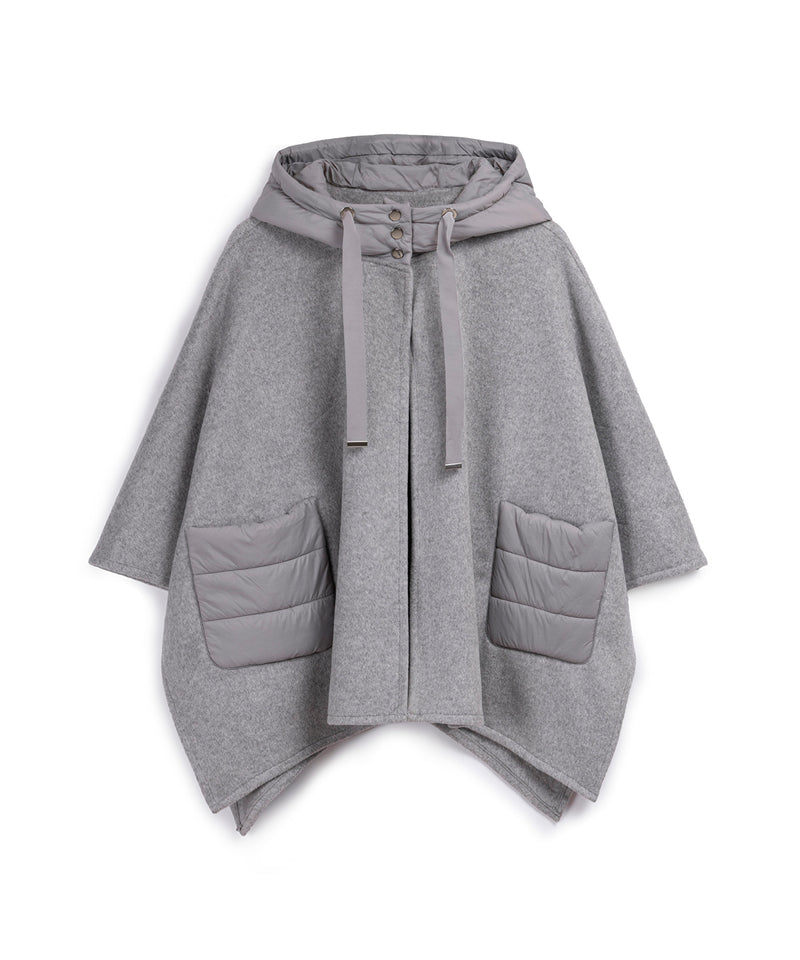 Ipekyol Mixed Media Hooded Poncho Grey