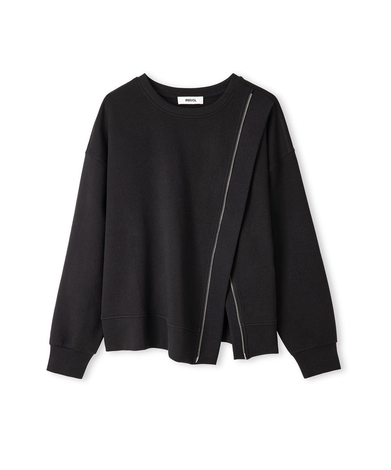Ipekyol Sweatshirt With Asymmetric Zipper Black