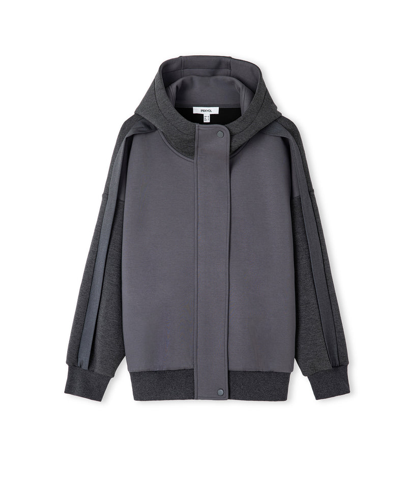 Ipekyol Color-Block Mixed Sweatshirt Anthracite