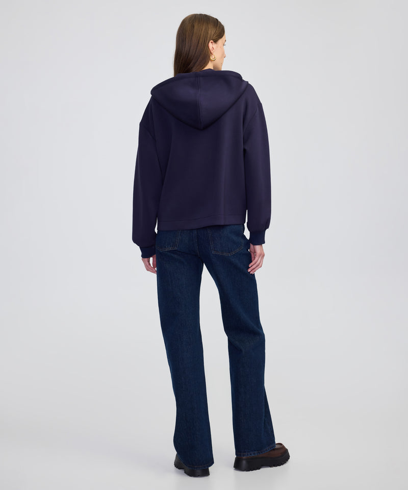 Ipekyol Knitwear Mix Hooded Sweatshirt Navy