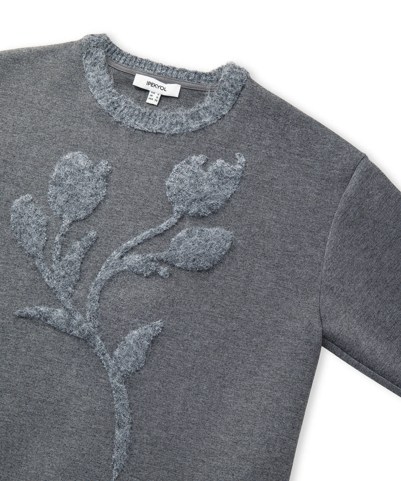 Ipekyol 3D Floral Embellished Sweatshirt Grey Melange