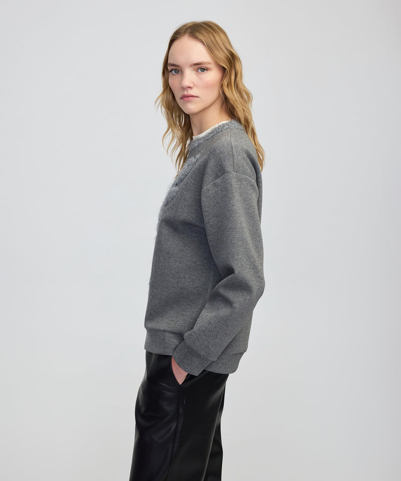 Ipekyol 3D Floral Embellished Sweatshirt Grey Melange