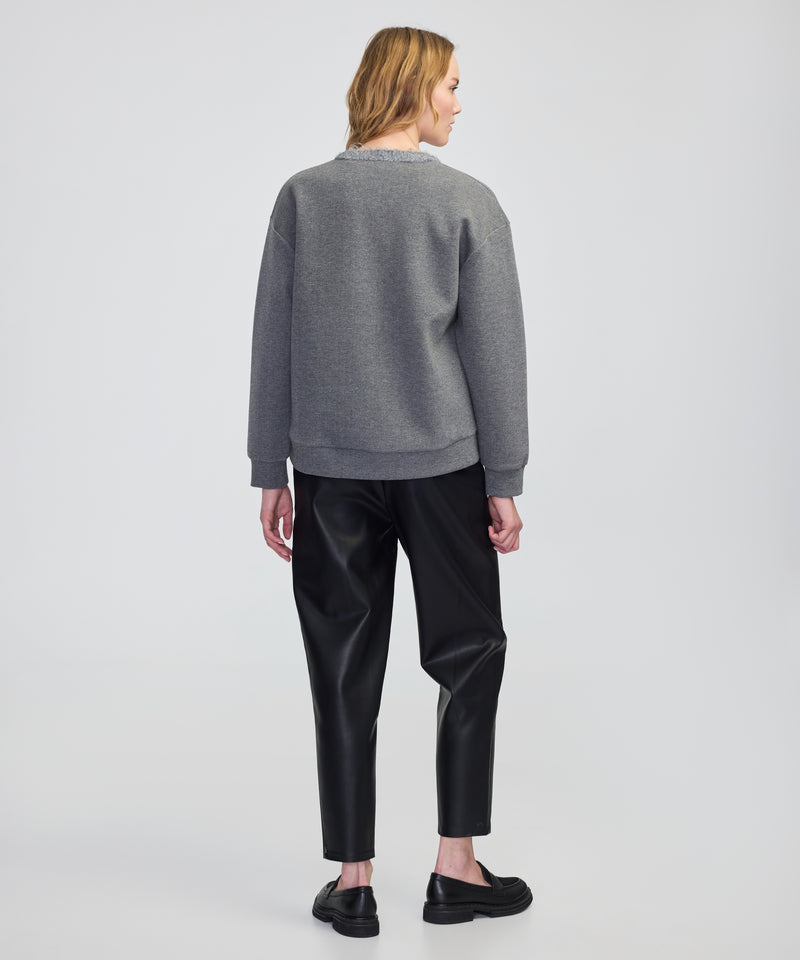 Ipekyol 3D Floral Embellished Sweatshirt Grey Melange