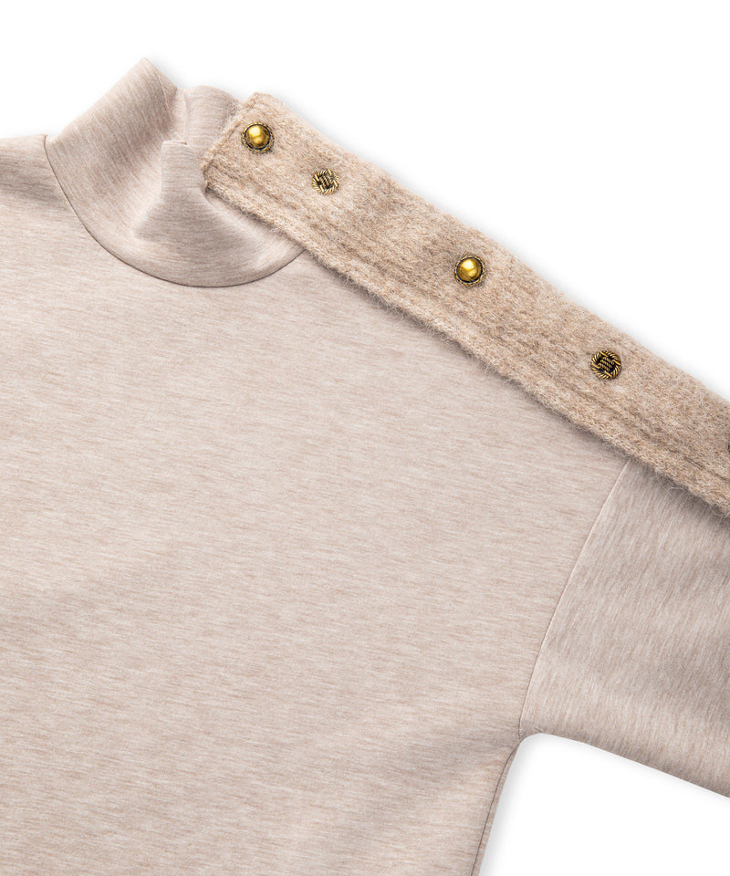 Ipekyol Knitwear Mix Stand-Up Collar Sweatshirt Beige Melange