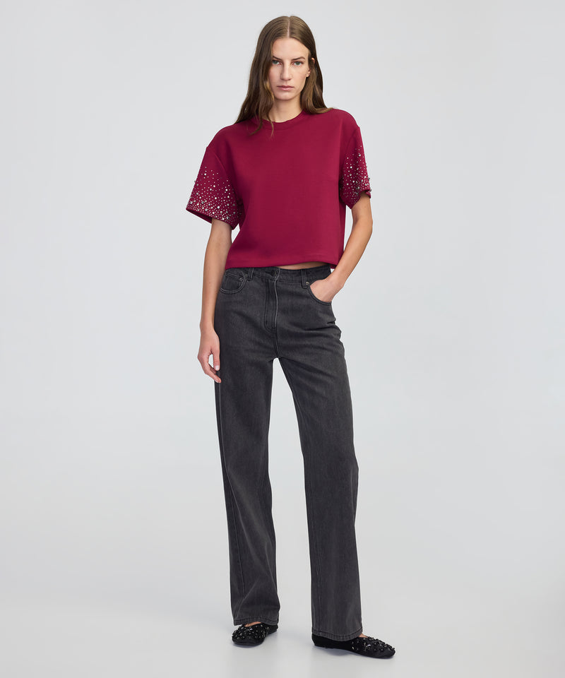 Ipekyol Embellished Sweatshirt Burgundy