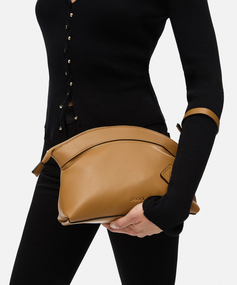 Ipekyol Monogram Buckle Clutch Brown