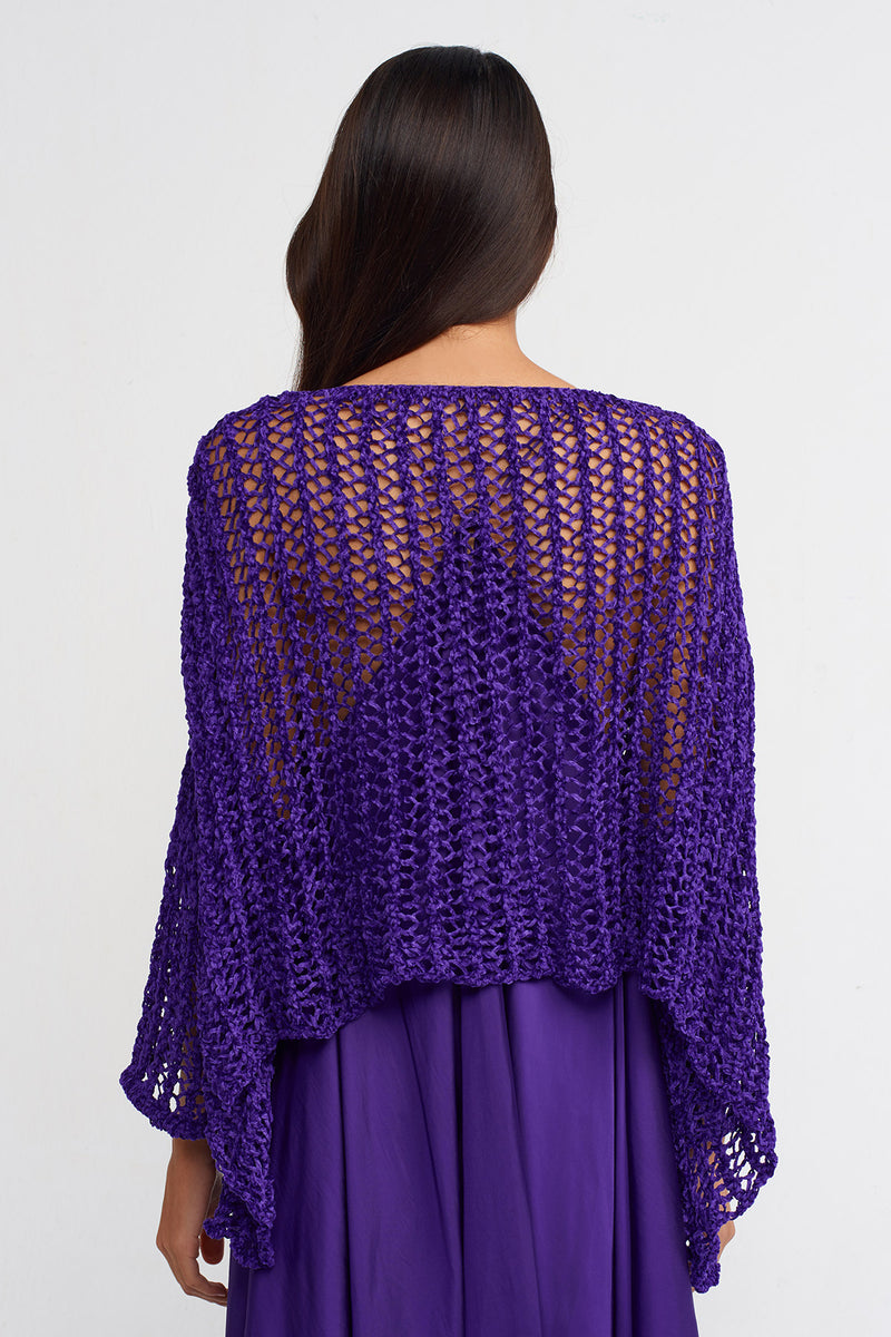 Nu Wide Weave Chenille Sweater Purple