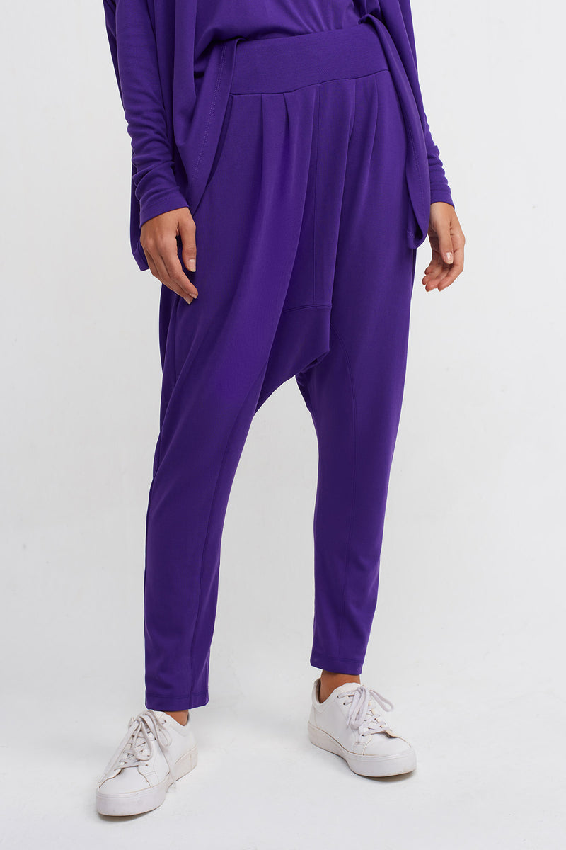 Nu High-Waisted Comfortable Harem Pants Purple