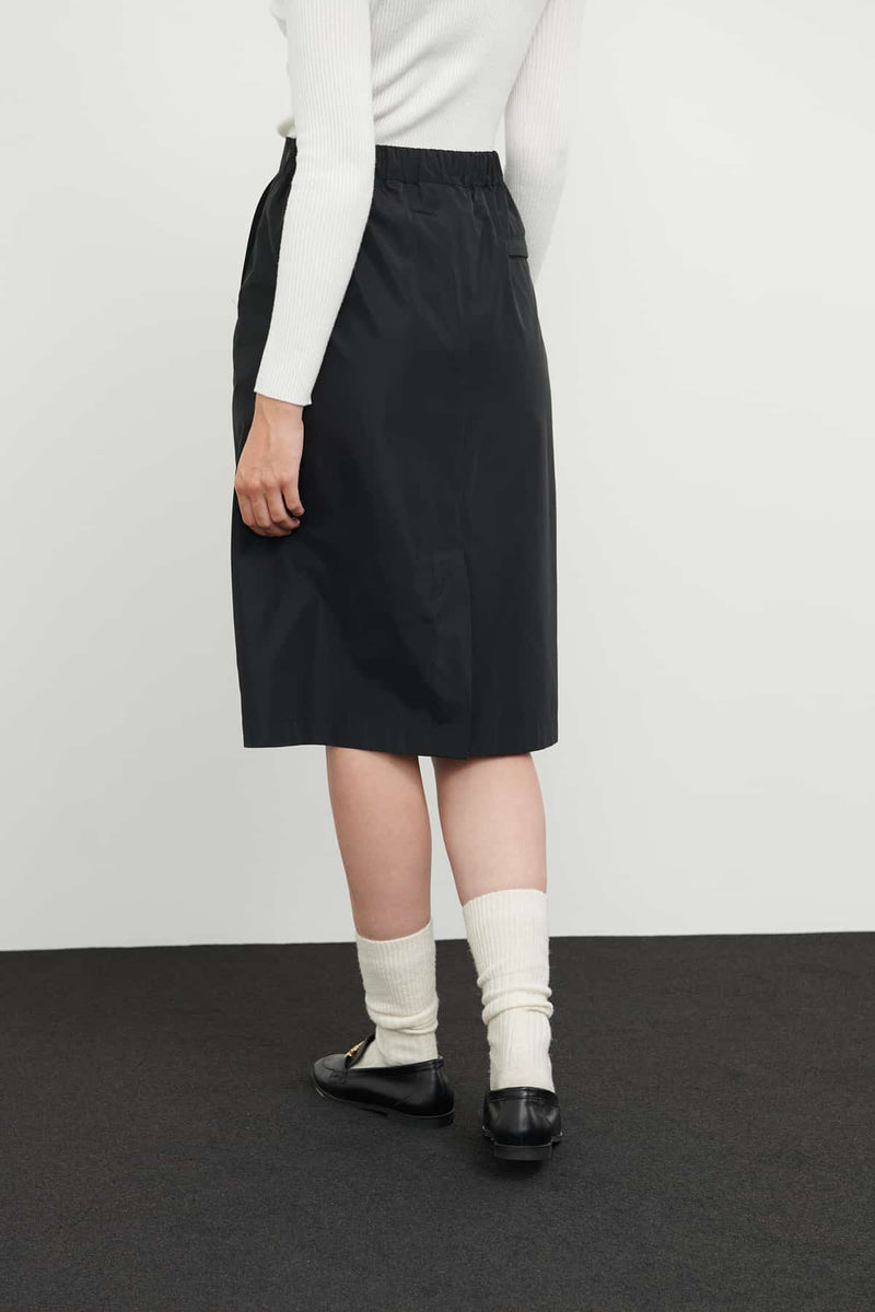 Roman High Waist Midi Skirt Black