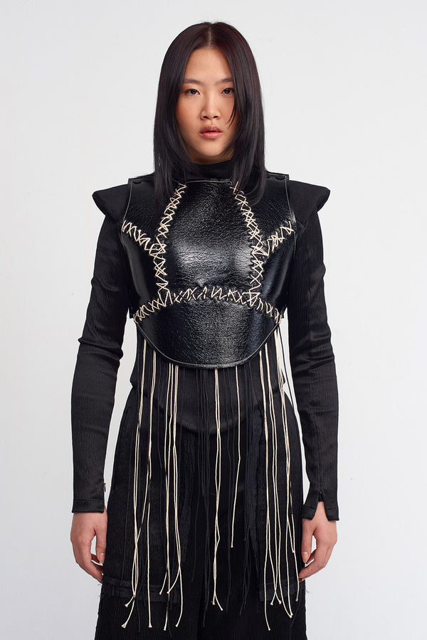 Nu Hand-Stitched Leather Top Black