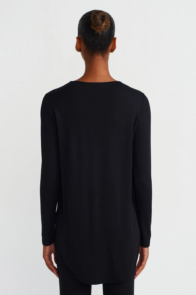 Nu Crew Neck Basic Blouse Black