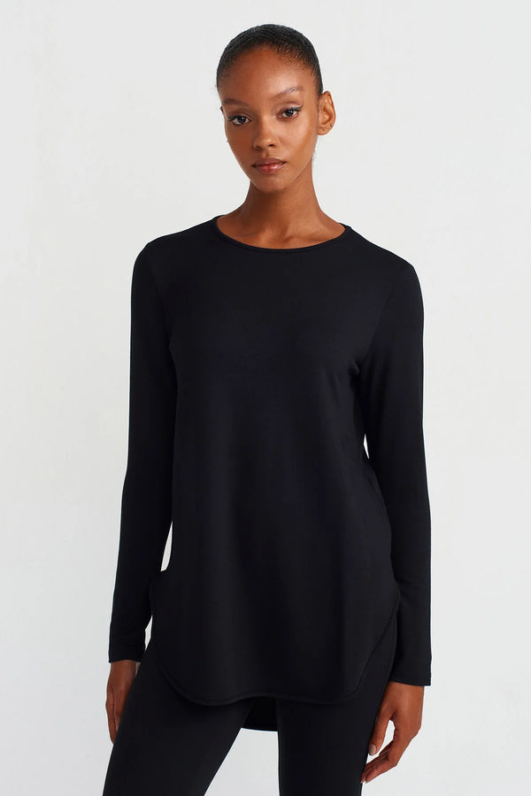 Nu Crew Neck Basic Blouse Black