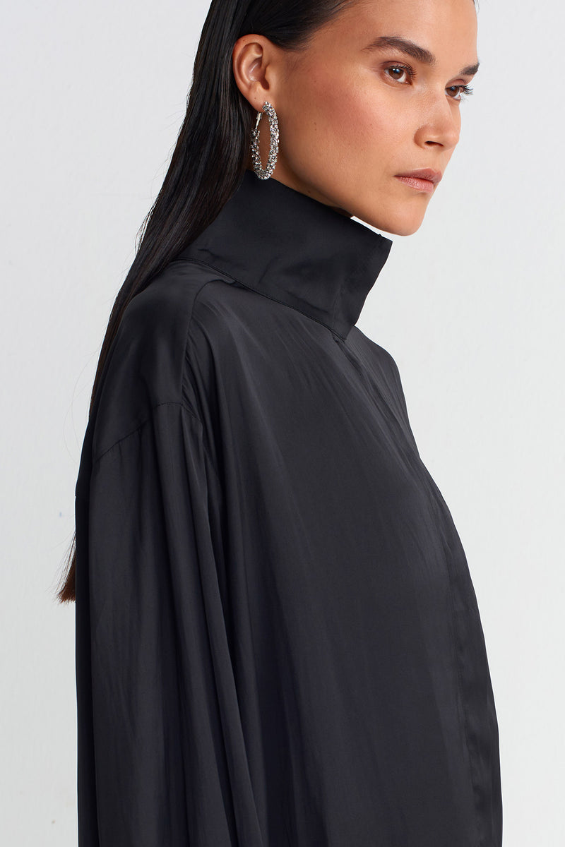 Nu Satin Shirt Black