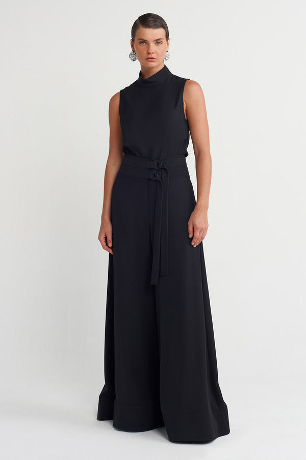 Nu Wide-Leg Palazzo Pants Black