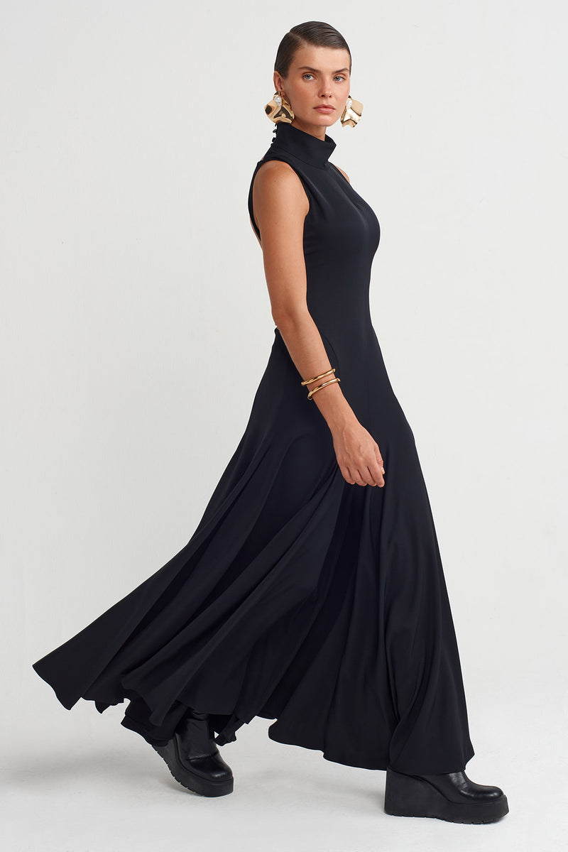 Nu Backless Long Dress Black