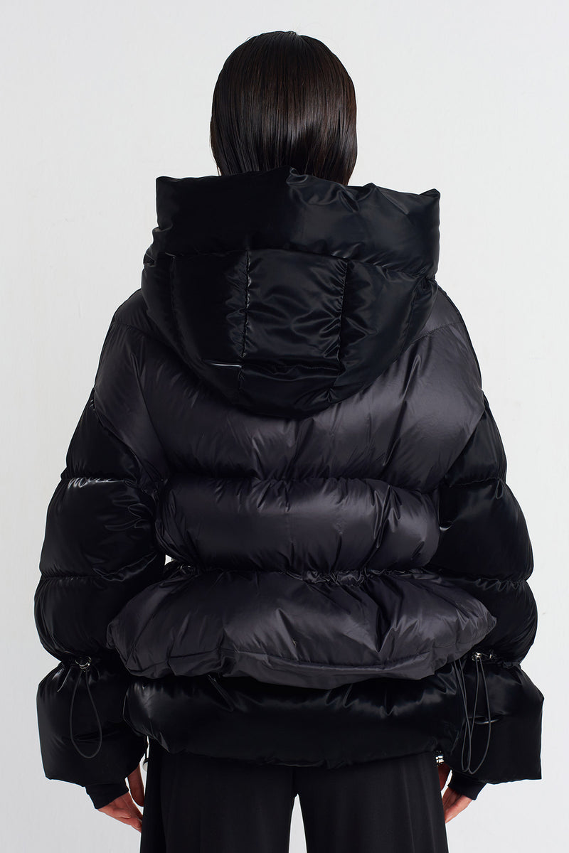 Nu Hooded Puffer Jacket Black