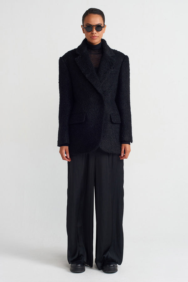 Nu Wool Blazer Coat Black