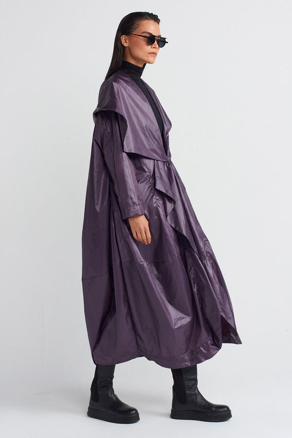 Nu Long Kimono Raincoat Plum