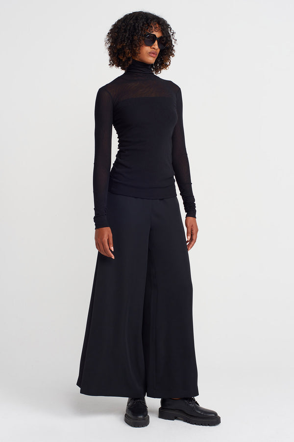 Nu Turtleneck Mesh Bodysuit Black