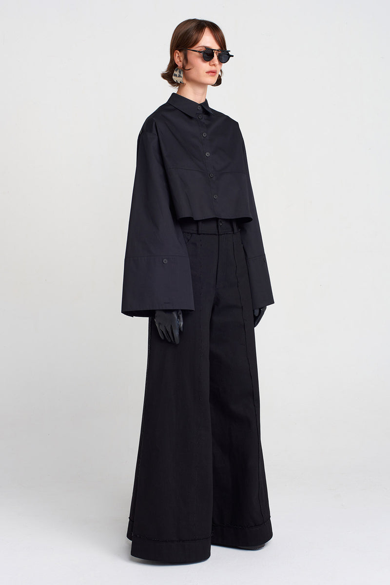 Nu Wide Crop Shirt Black