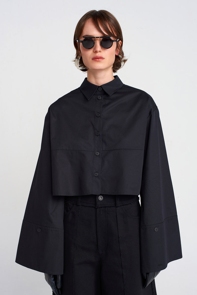 Nu Wide Crop Shirt Black