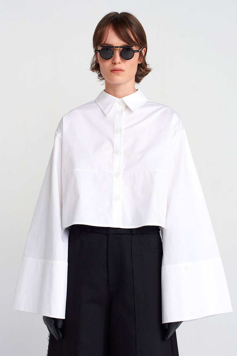 Nu Wide Crop Shirt Off White