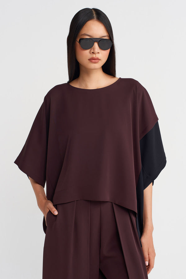 Nu Color Block T-Shirt Eggplant