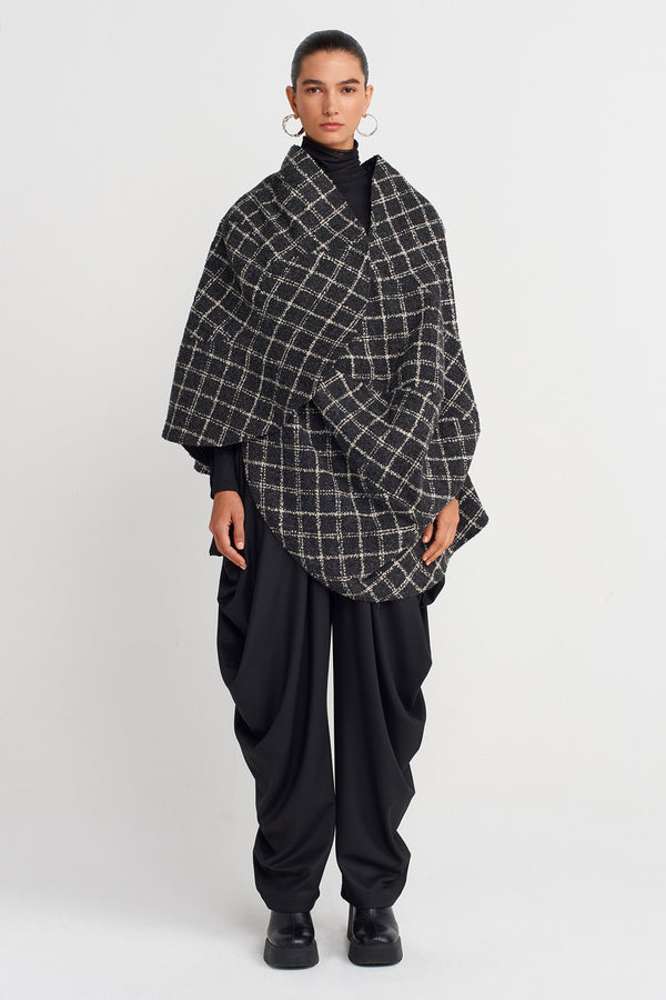 Nu Asymmetric Plaid Vest Grey/White