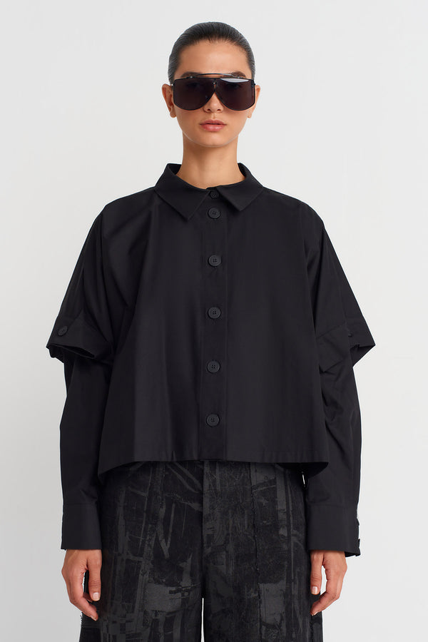 Nu Layered Oversized Shirt Black