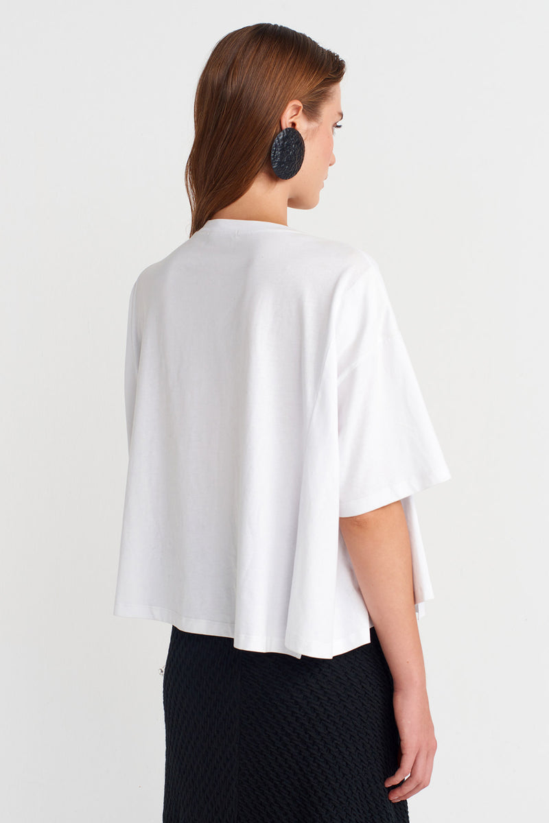 Nu Printed Basic T-Shirt Off White/Black