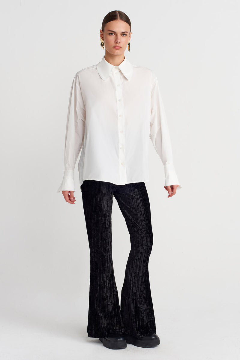 Nu Oversized Fine Taffeta Shirt Milk Serum