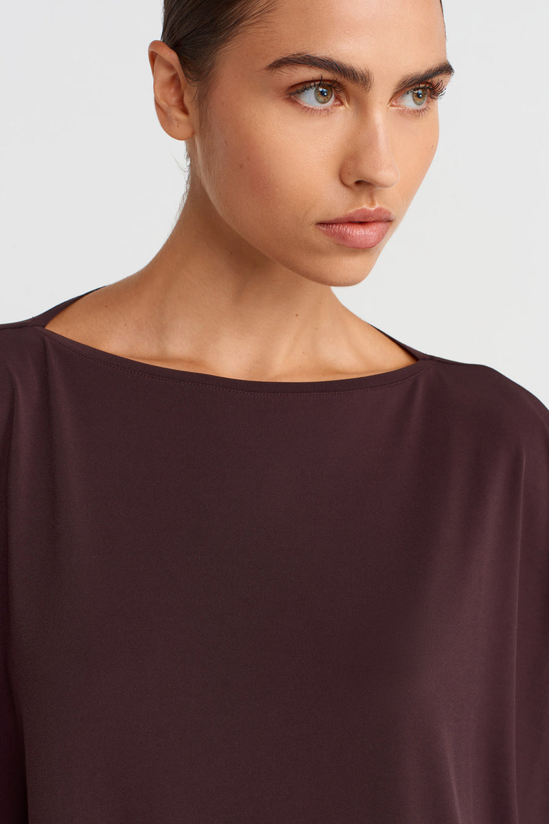 Nu Oversized Jersey Blouse With Side Pockets Eggplant