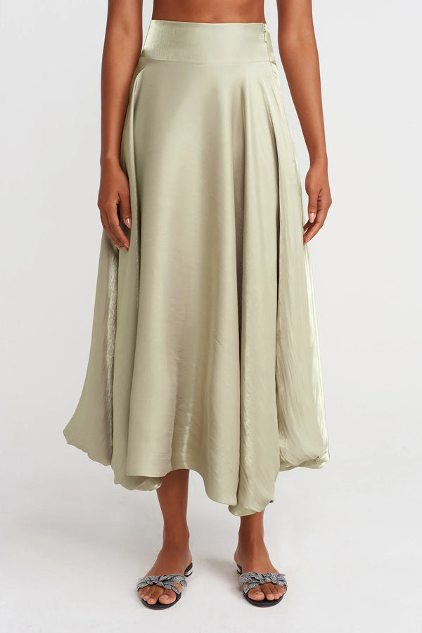 Nu Shiny Balloon Skirt Sand