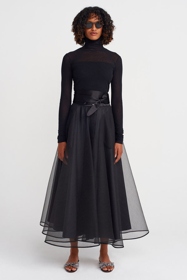 Nu Organza Puffy Skirt Black