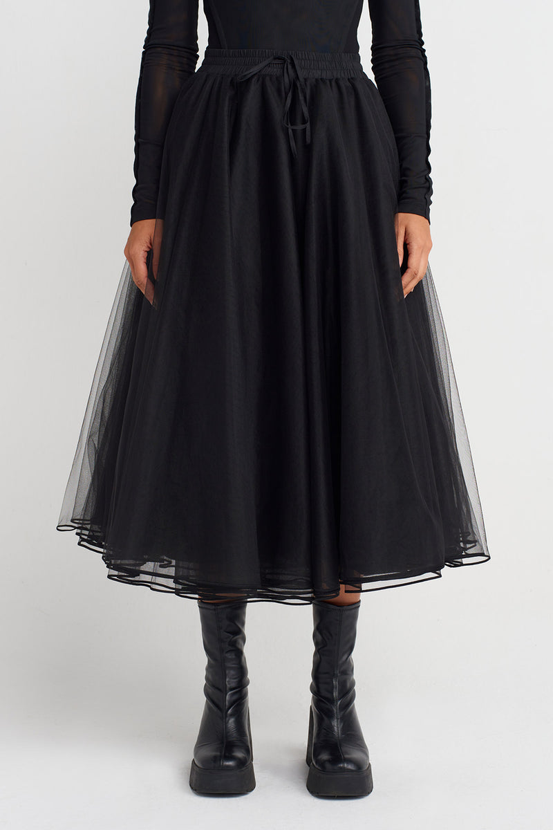 Nu Midi Tulle Skirt Black