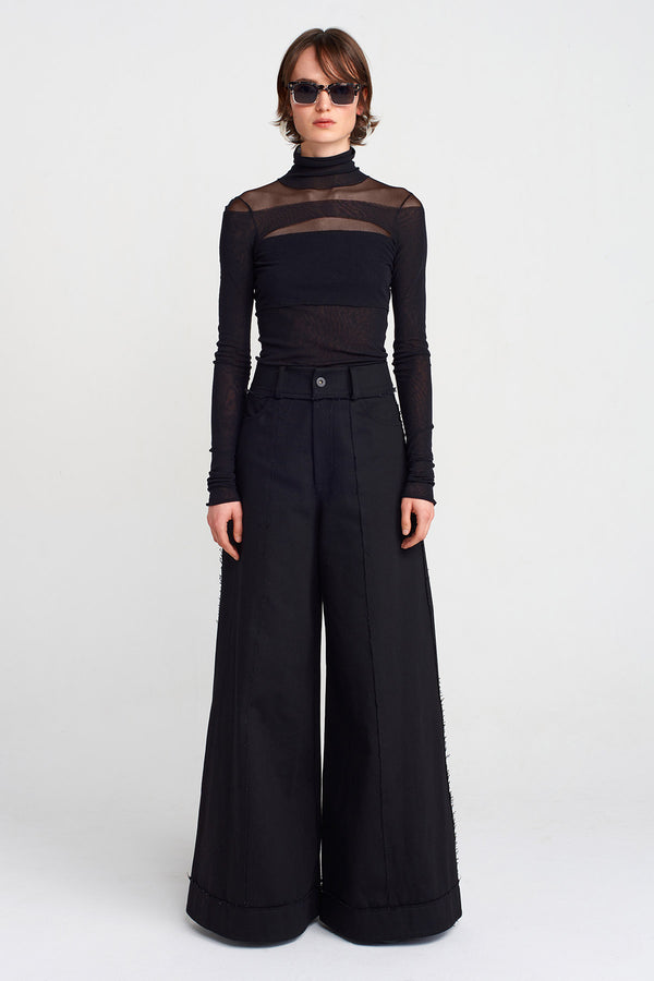 Nu Wide Leg Denim Pants Black