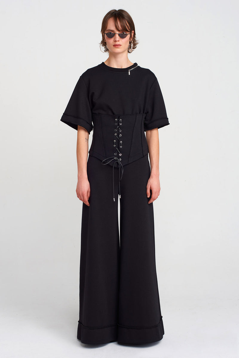 Nu Corseted Loose Trousers Black