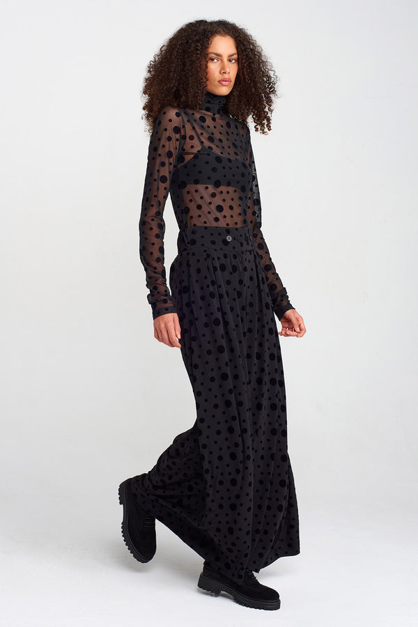 Nu Velvet Polka-Dot Jersey Trousers Multi Color