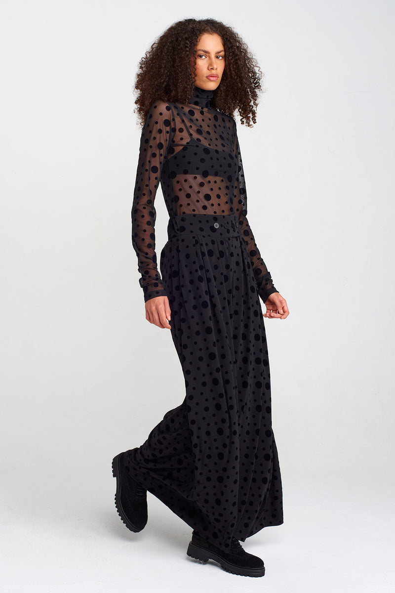 Nu Velvet Polka-Dot Jersey Trousers Multi Color