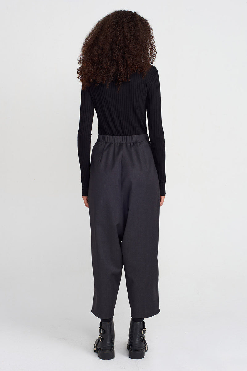 Nu Stitch Detailed Double Breasted Trousers Anthracite