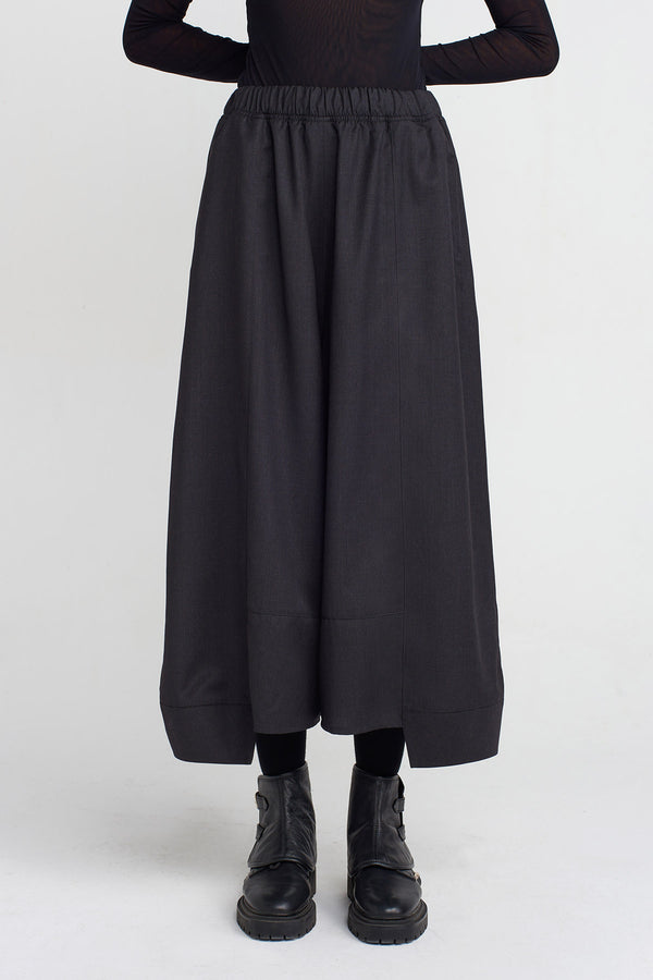 Nu Asymmetrical Hem Loose Trousers Anthracite