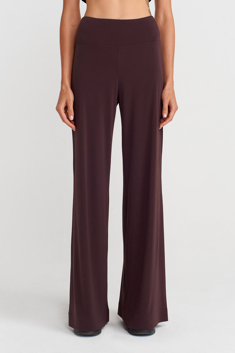 Nu Wide Leg Jersey Pants Eggplant