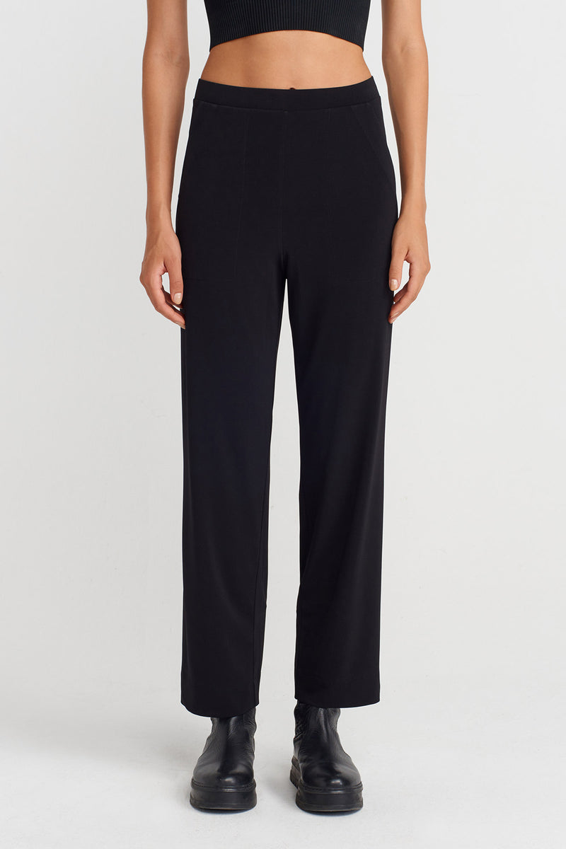 Nu Relaxed Fit Jersey Pants With Pockets Black