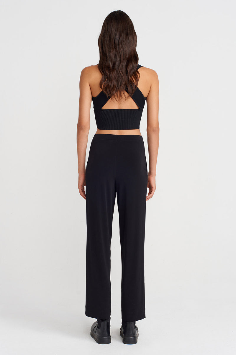 Nu Relaxed Fit Jersey Pants With Pockets Black