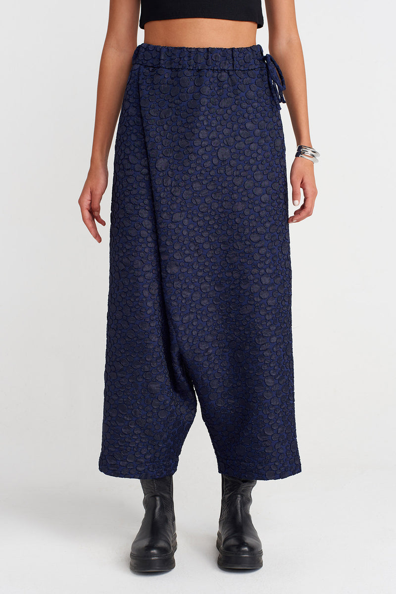 Nu Jacquard Wrap Harem Pants Purple