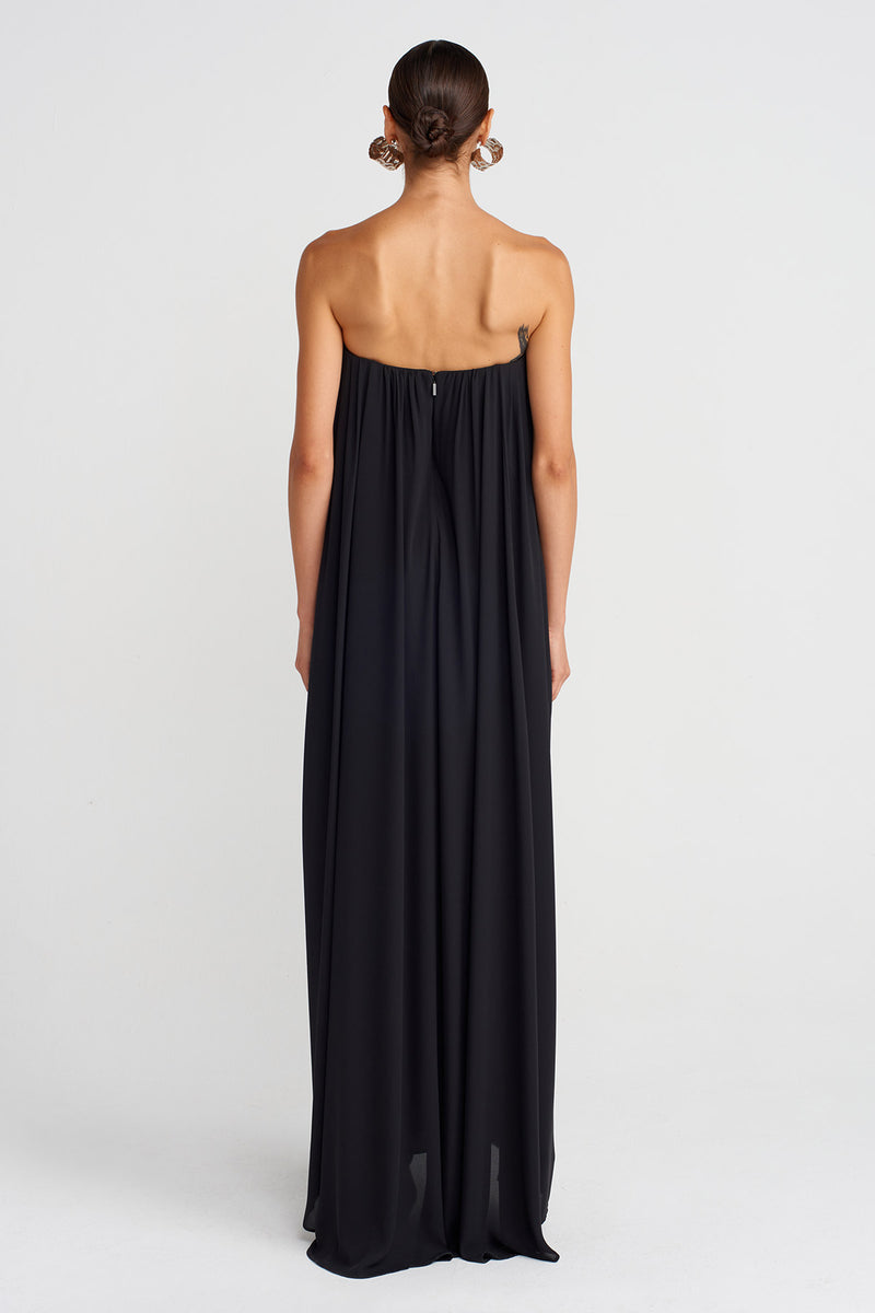 Nu Strapless Long Dress Black