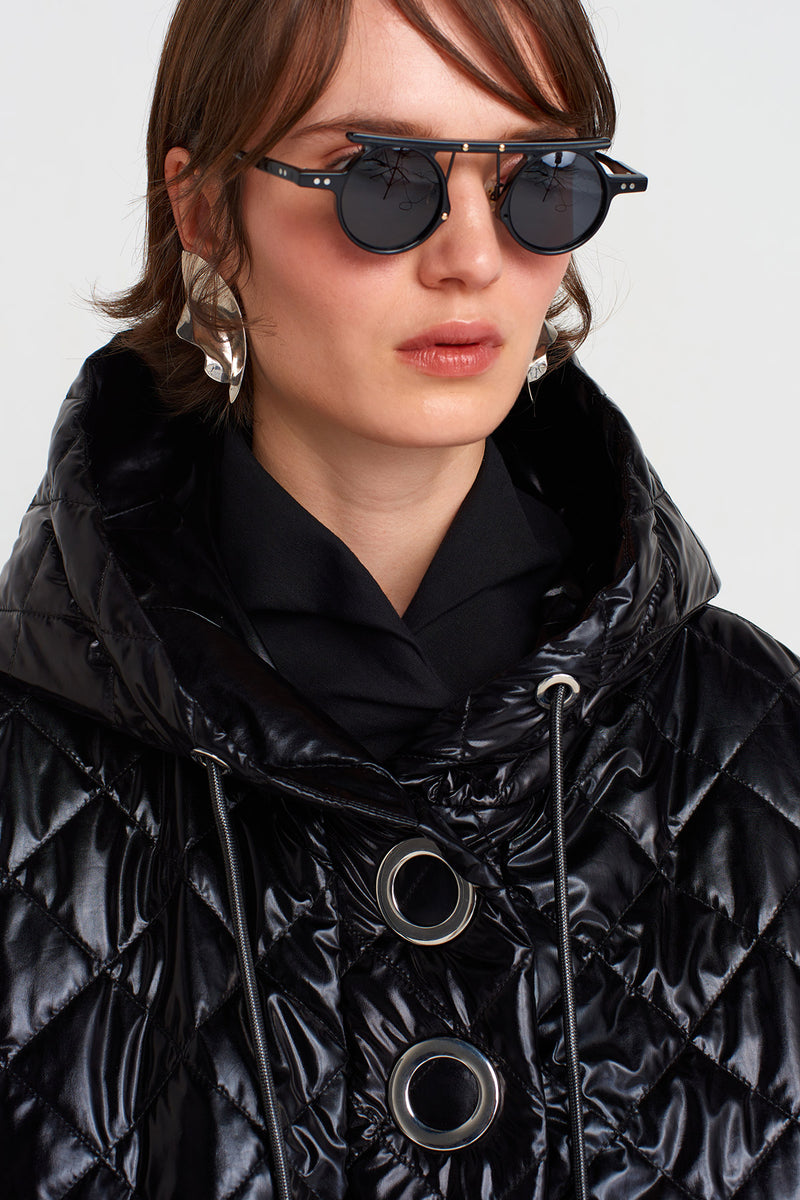 Nu Oversize Quilted Sweater Black