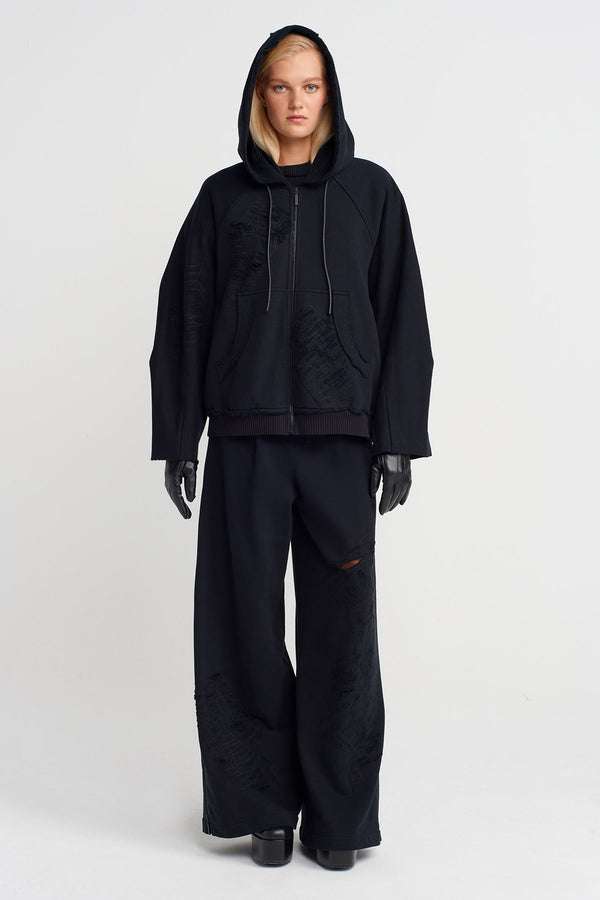 Nu Textured Oversized Sweatshirt Black