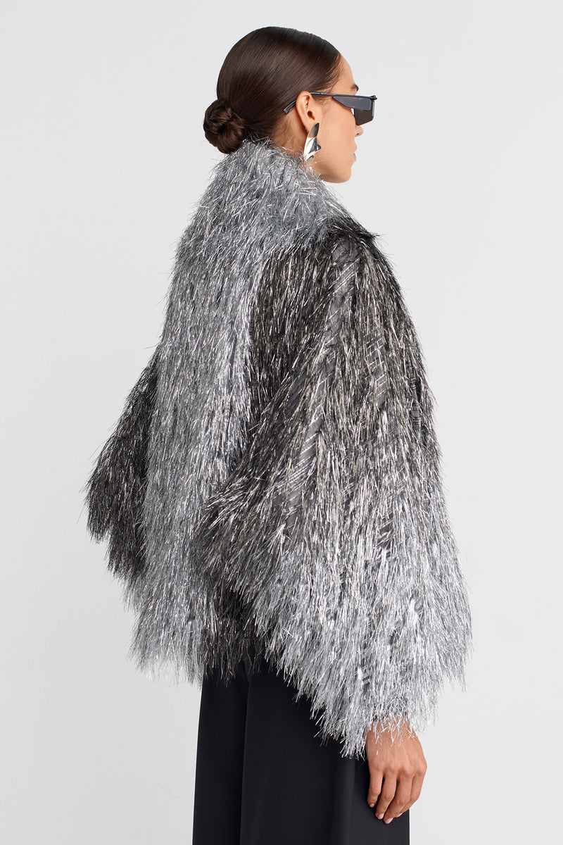 Nu Gradient Fringe Jacket Silver