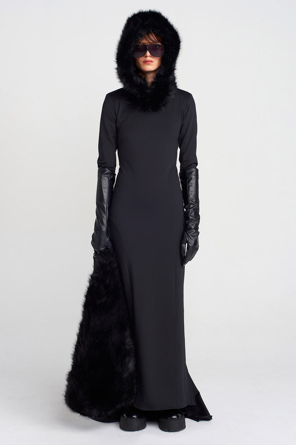 Nu Faux Fur Hood Black